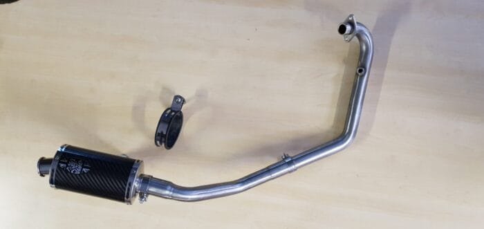 Benelli-BN125-Exhaust-system-and-rear-silencer-by-Max-Torque-Cans-UK-1